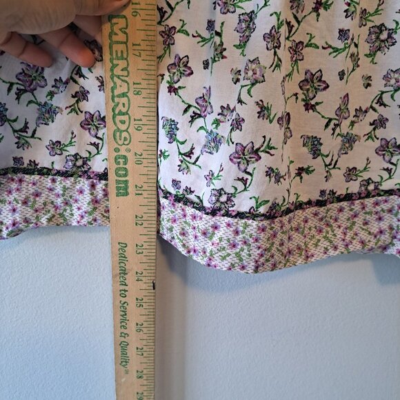 CAROLINA BELLE Montreal Purple Floral Cotton Flutter Sleeve Blouse Shirt Size S - Picture 8 of 11